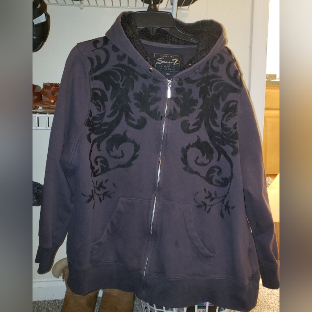 Seven7 Sequin Hoodie Sweater